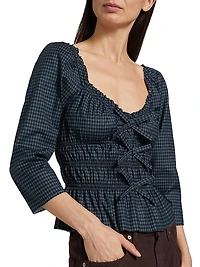 Lauryn Gingham Peplum Top