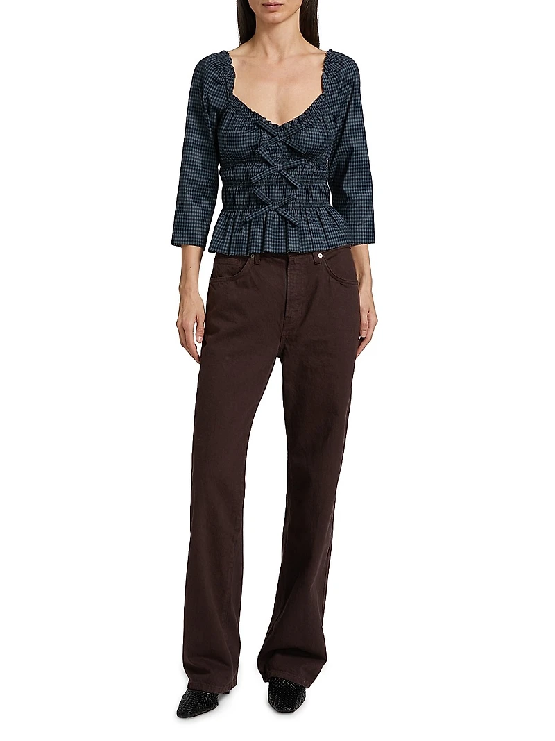 Lauryn Gingham Peplum Top