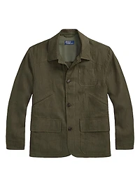 Linen Herringbone Utility Jacket