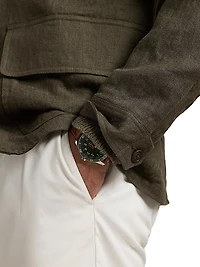 Linen Herringbone Utility Jacket