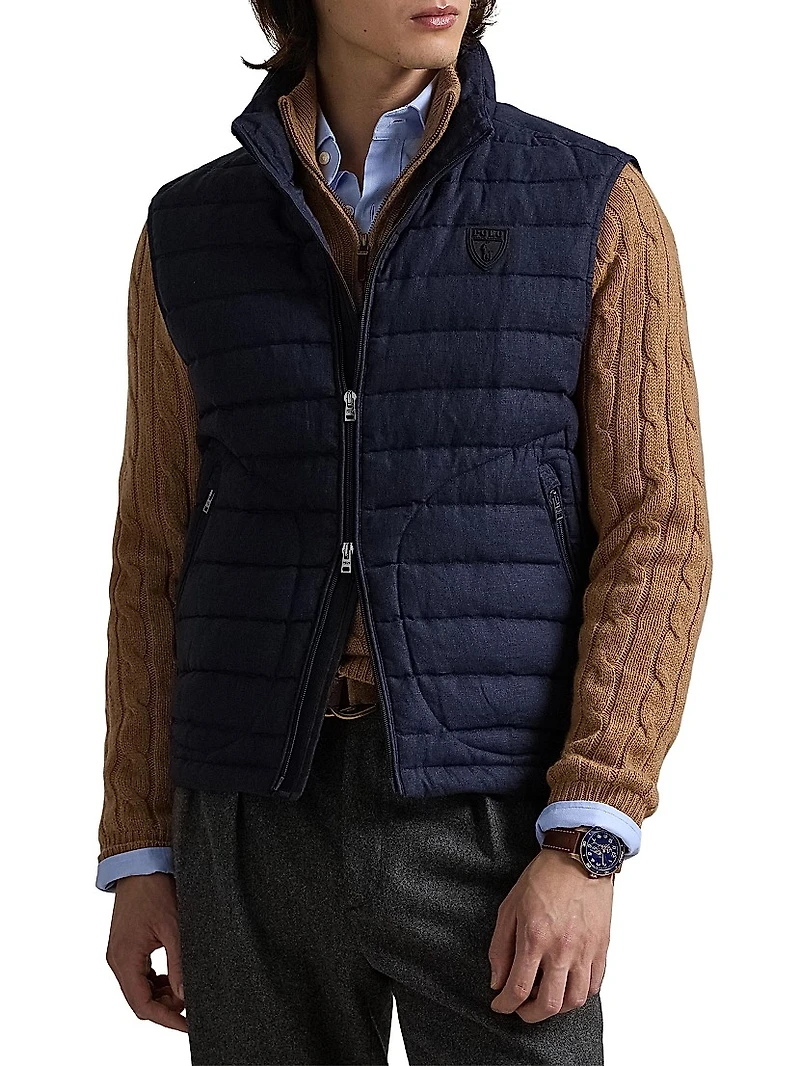 Quilted Linen Down Vest