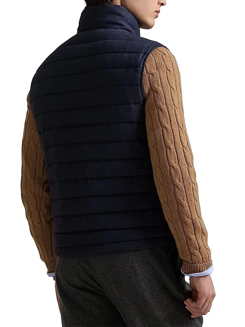 Quilted Linen Down Vest