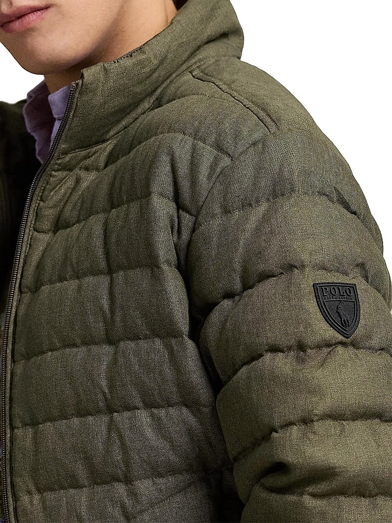 Quilted Linen Down Jacket