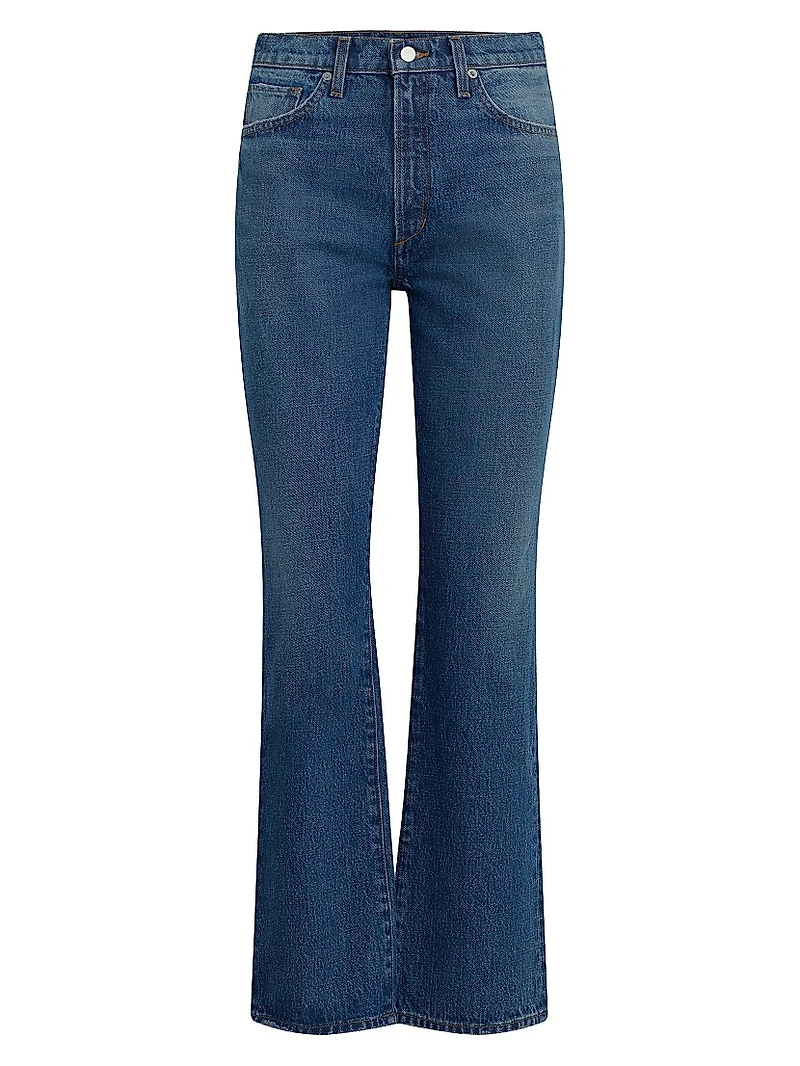 The Stacey Mid-Rise Boot-Cut Ankle Jeans