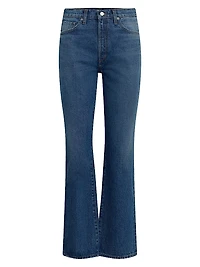 The Stacey Mid-Rise Boot-Cut Ankle Jeans