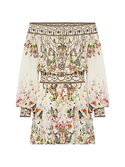 Silk Off-The-Shoulder Minidress