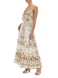 Floral Silk Maxi Dress