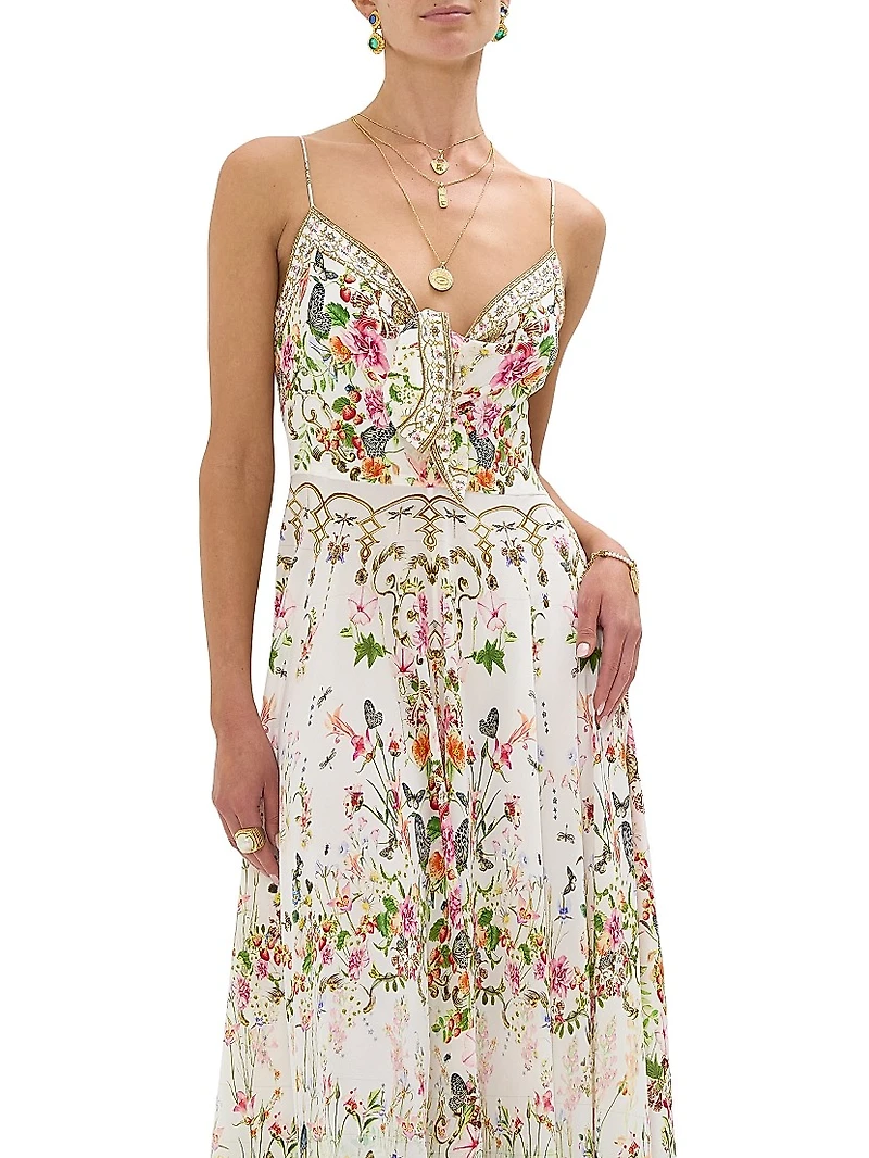 Floral Silk Maxi Dress