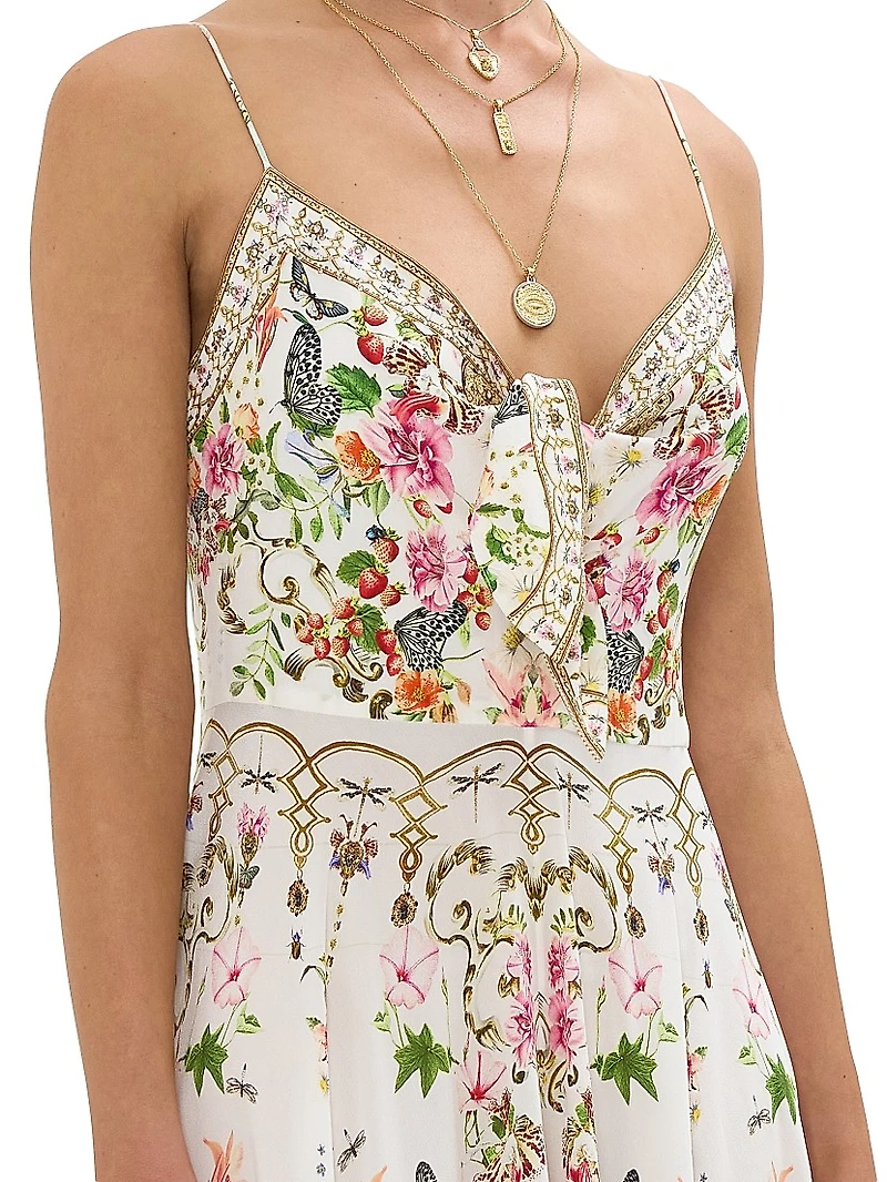 Floral Silk Maxi Dress