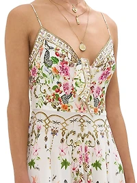 Floral Silk Maxi Dress