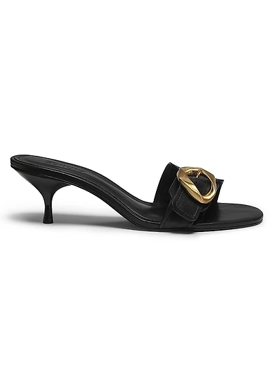 Olga 50MM Buckle-Accented Leather Sandals