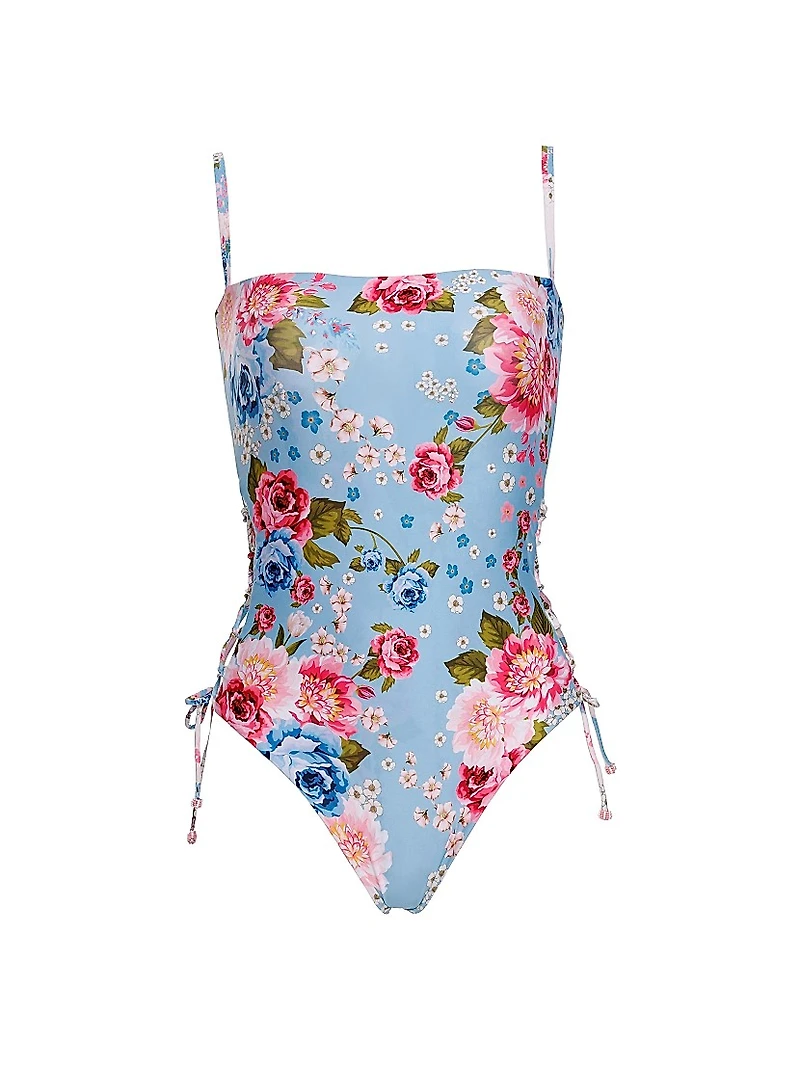 Mariel Meraki Floral Reversible One-Piece Swimsuit