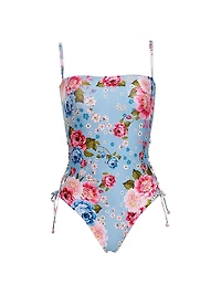 Mariel Meraki Floral Reversible One-Piece Swimsuit