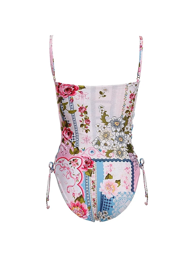 Mariel Meraki Floral Reversible One-Piece Swimsuit