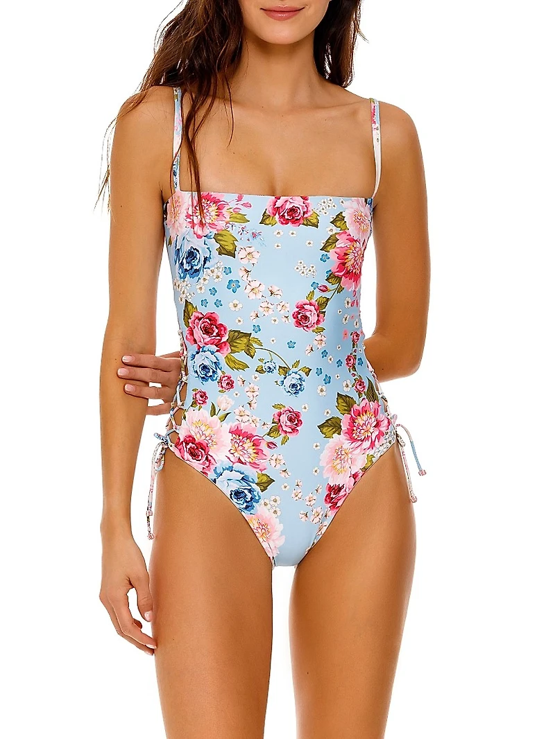 Mariel Meraki Floral Reversible One-Piece Swimsuit