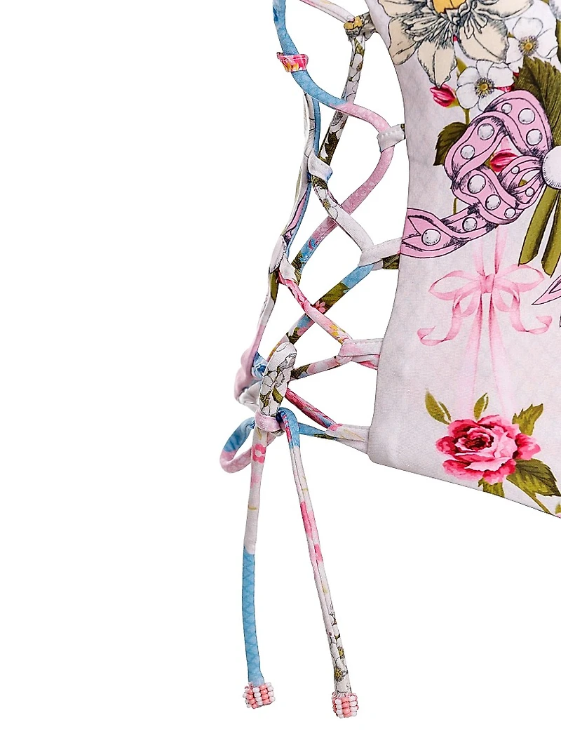 Mariel Meraki Floral Reversible One-Piece Swimsuit