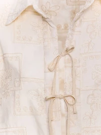 Swan Meraki Embroidered Self-Tie Shirt