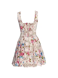 Kristen Meraki Floral Fit & Flare Minidress