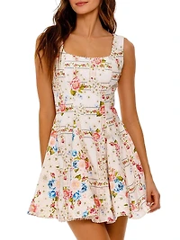 Kristen Meraki Floral Fit & Flare Minidress