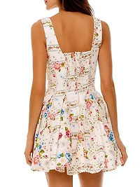 Kristen Meraki Floral Fit & Flare Minidress