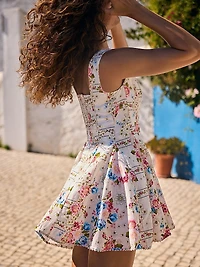 Kristen Meraki Floral Fit & Flare Minidress