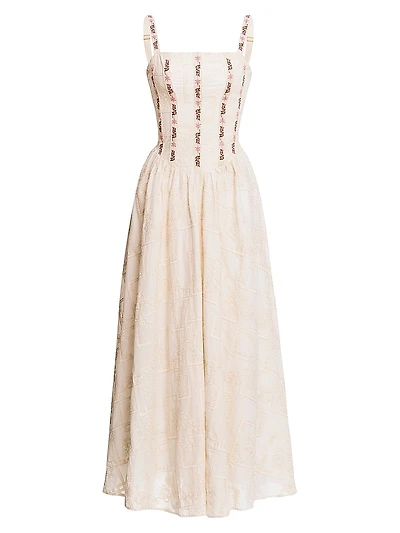 Emerald Meraki Embroidered Sleeveless Maxi Dress