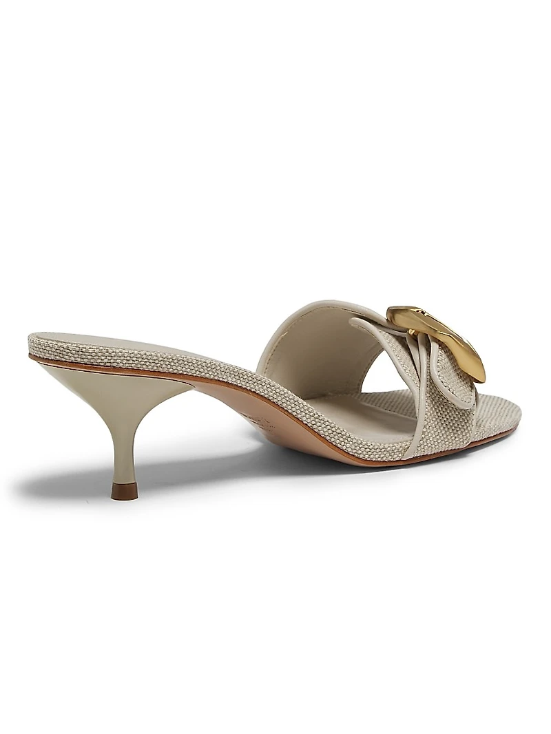 Olga 50MM Buckle-Accented Linen Sandals