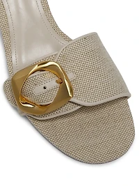 Olga 50MM Buckle-Accented Linen Sandals