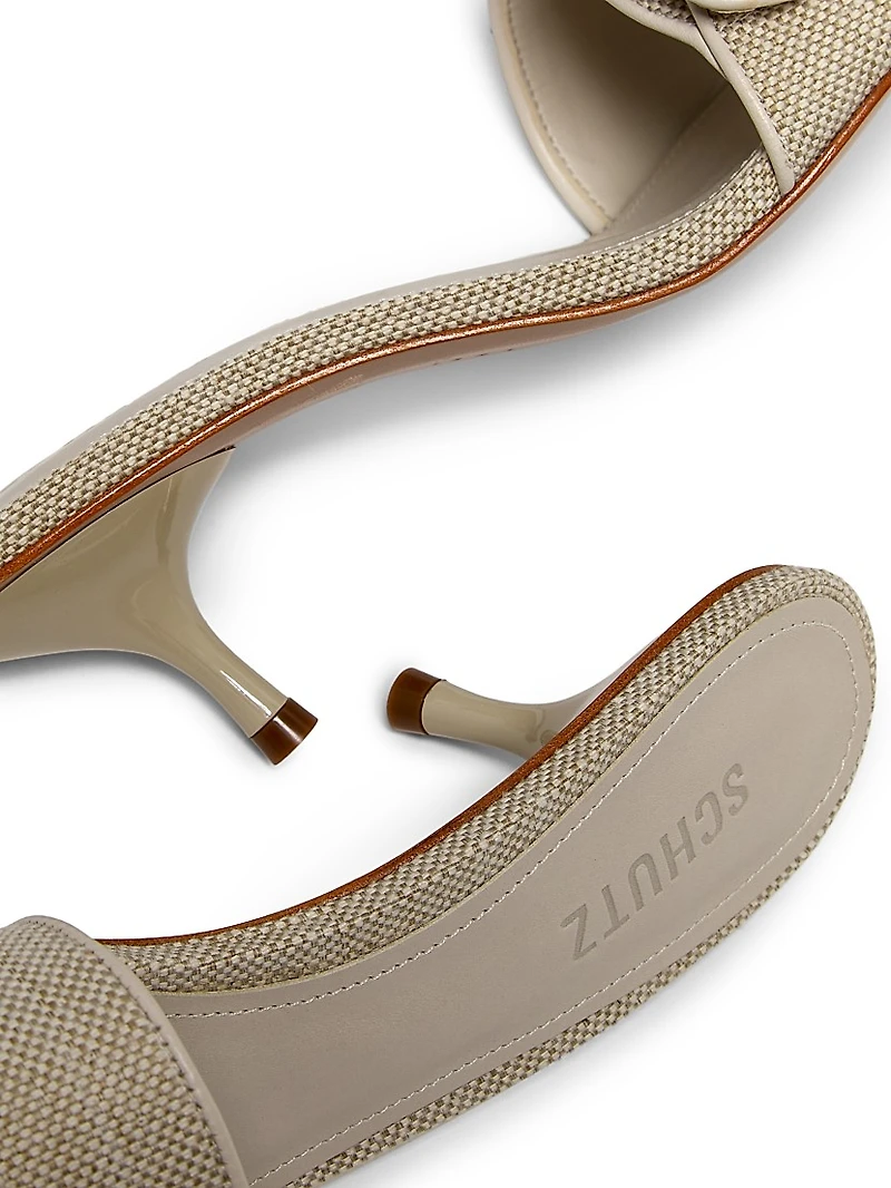 Olga 50MM Buckle-Accented Linen Sandals