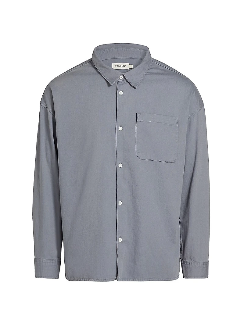 Denim Button-Front Shirt