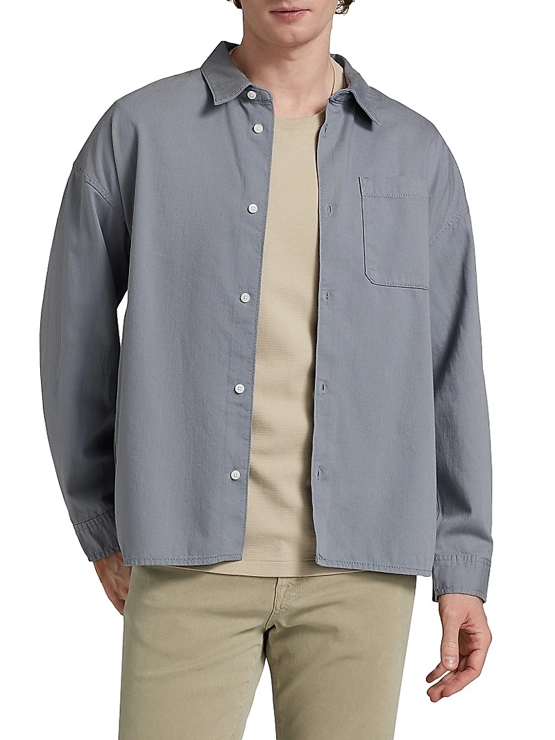Denim Button-Front Shirt