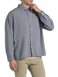 Denim Button-Front Shirt