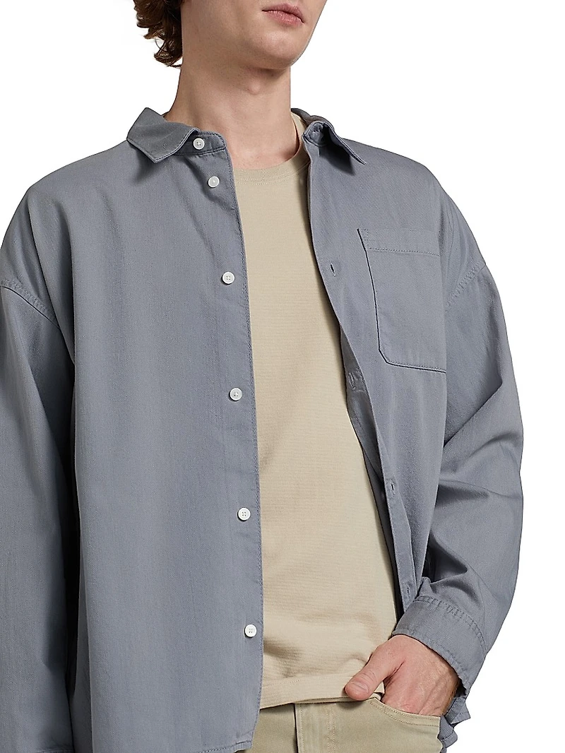 Denim Button-Front Shirt