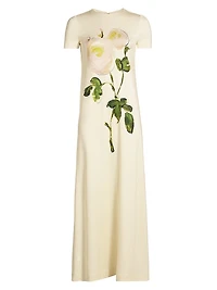 Painted Roses Jersey Maxi Dress