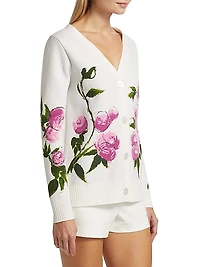 Painted Roses Jacquard Cardigan