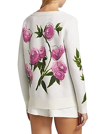 Painted Roses Jacquard Cardigan