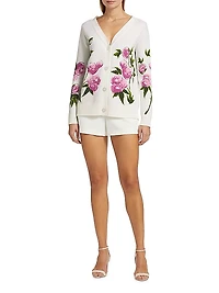 Painted Roses Jacquard Cardigan
