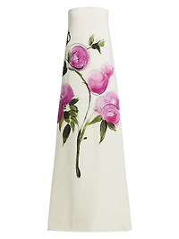 Painted Roses Strapless Gown