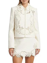 English Rose Cutout Tweed Jacket