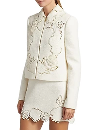 English Rose Cutout Tweed Jacket