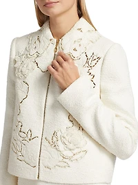 English Rose Cutout Tweed Jacket