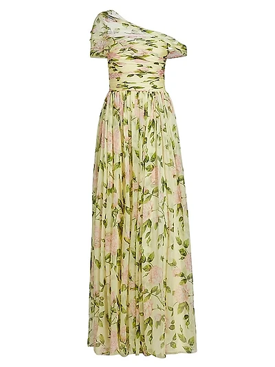 English Rose Silk Chiffon Gown