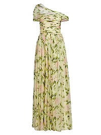 English Rose Silk Chiffon Gown