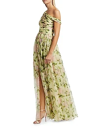 English Rose Silk Chiffon Gown