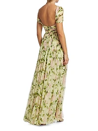 English Rose Silk Chiffon Gown