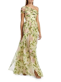 English Rose Silk Chiffon Gown