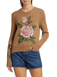 English Rose Cross Stitch Sweater