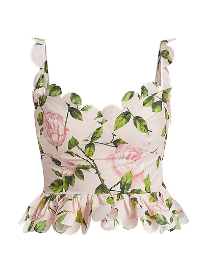 English Roses Peplum Poplin Blouse