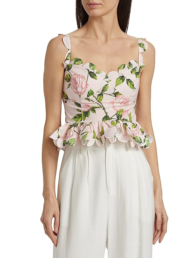English Roses Peplum Poplin Blouse