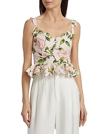 English Roses Peplum Poplin Blouse